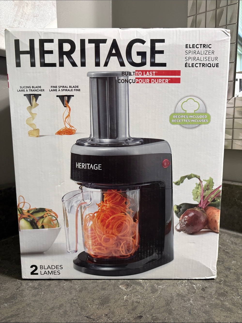 Heritage Electric Spiralizer in Black and Clear